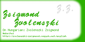 zsigmond zvolenszki business card